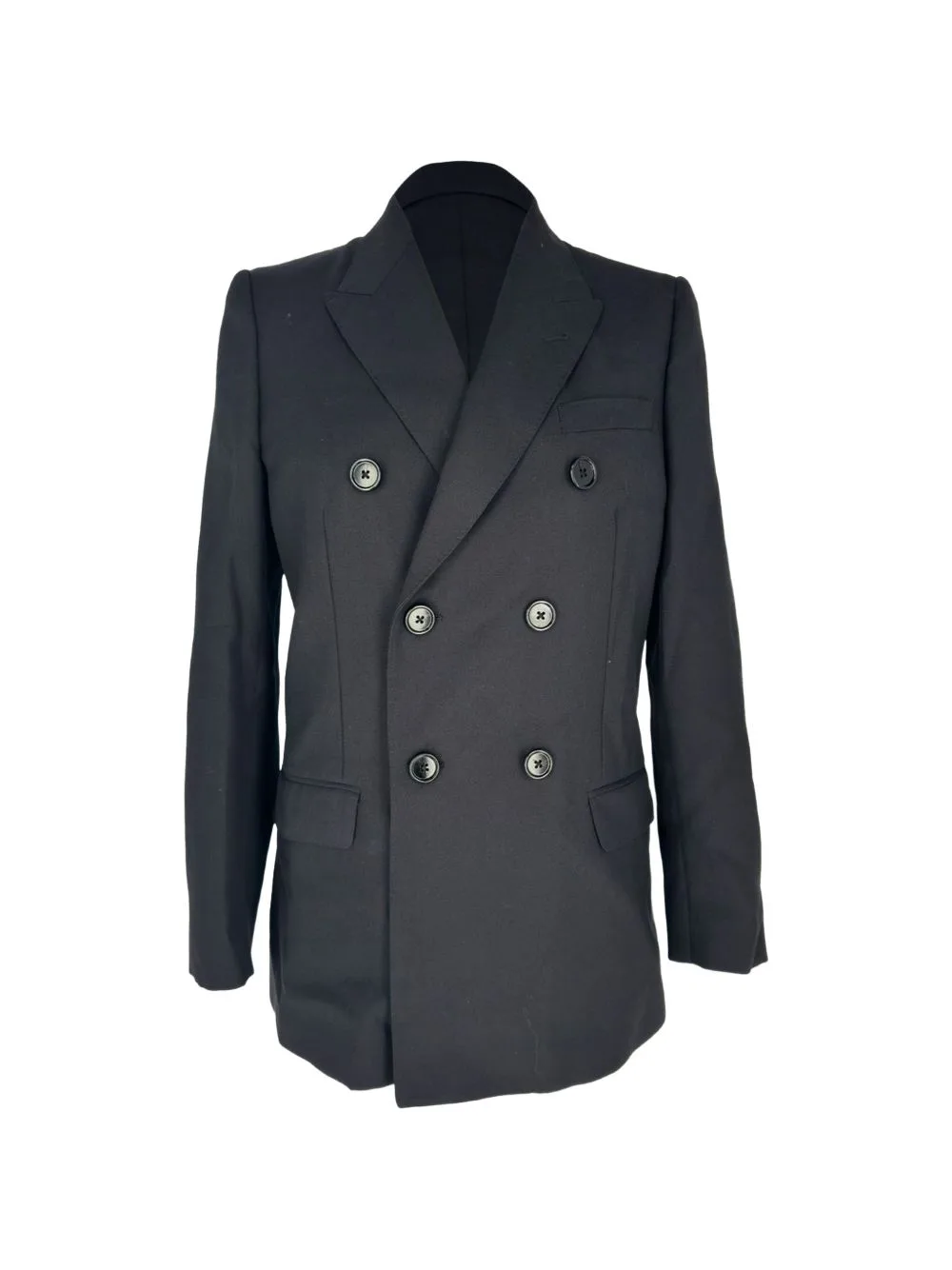 Double-Breasted Tailored Wool Blazer