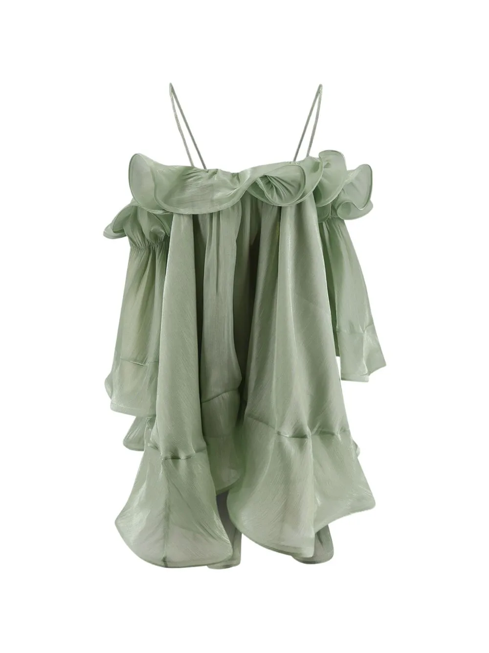Ruffled Flared Mini Dress