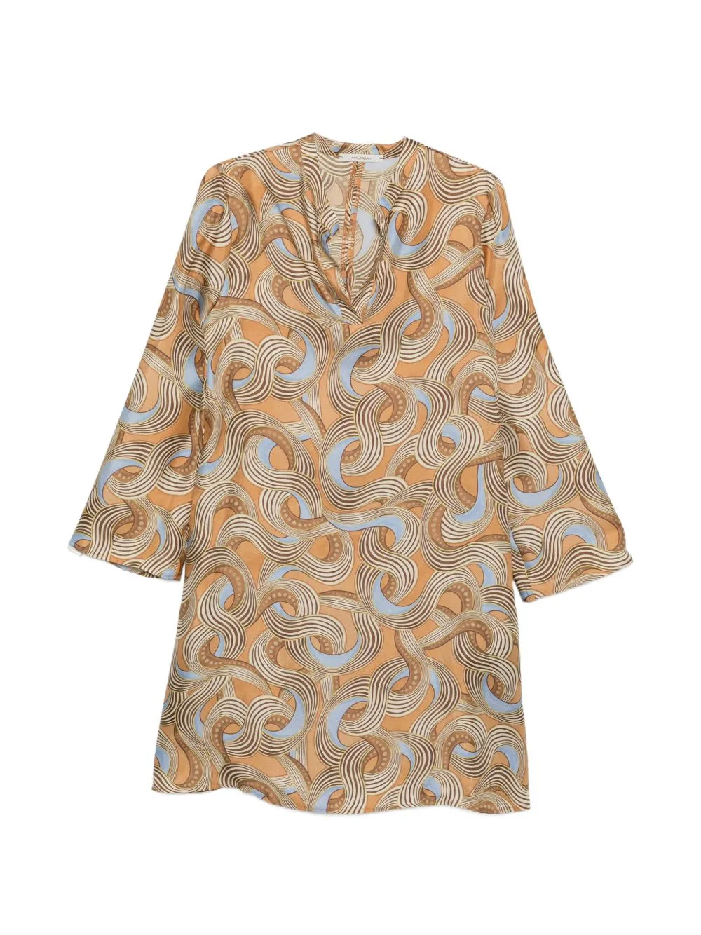 Abstract-Print Silk Dress