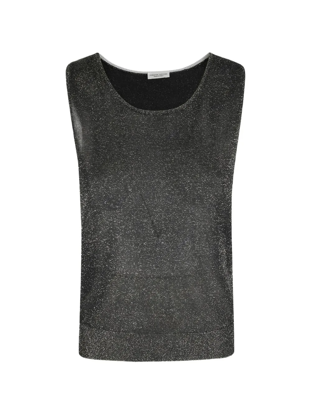 Metallic-Effect Scoop-Neck Top