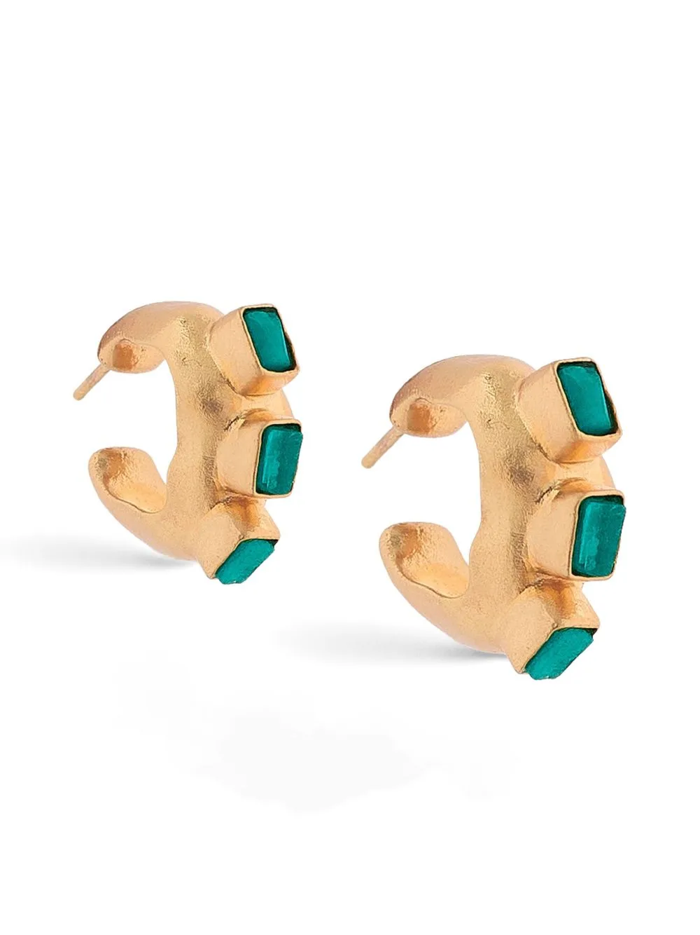 Emerald Hoop Earrings