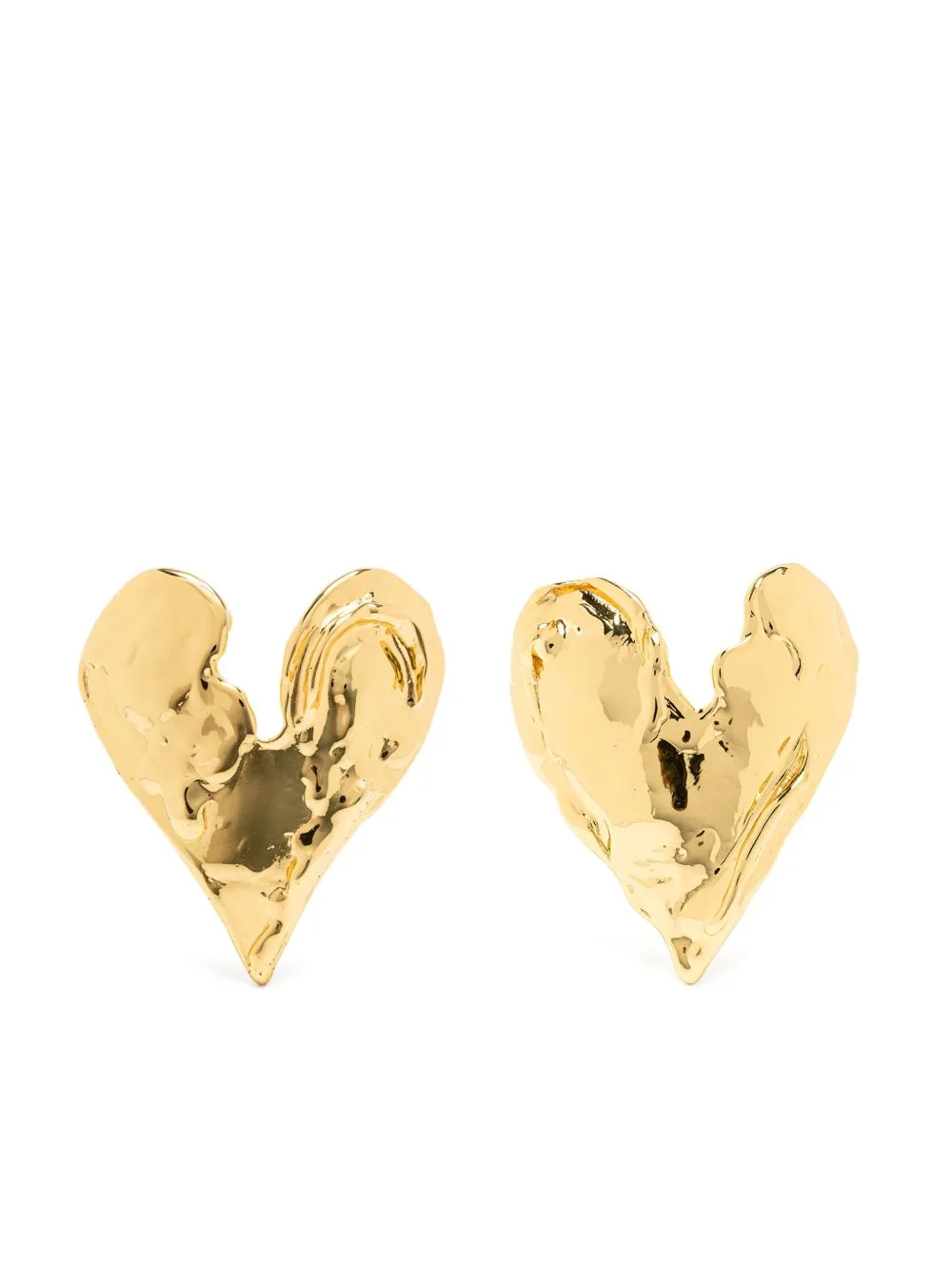 Heart-Motif Stud Earrings