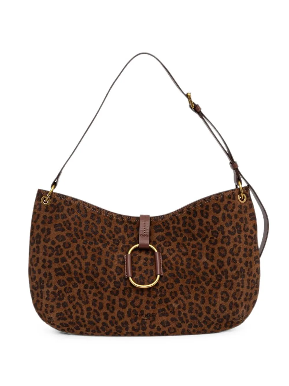 Leopard-Print Buckle-Detail Shoulder Bag