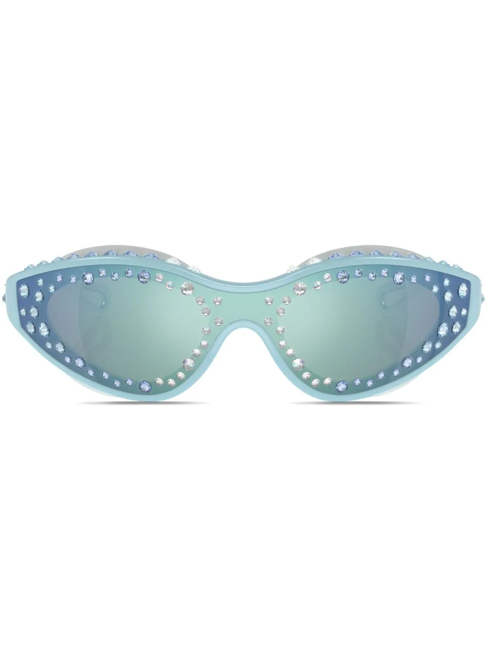 Crystal-Embellished Goggle-Frame Sunglasses