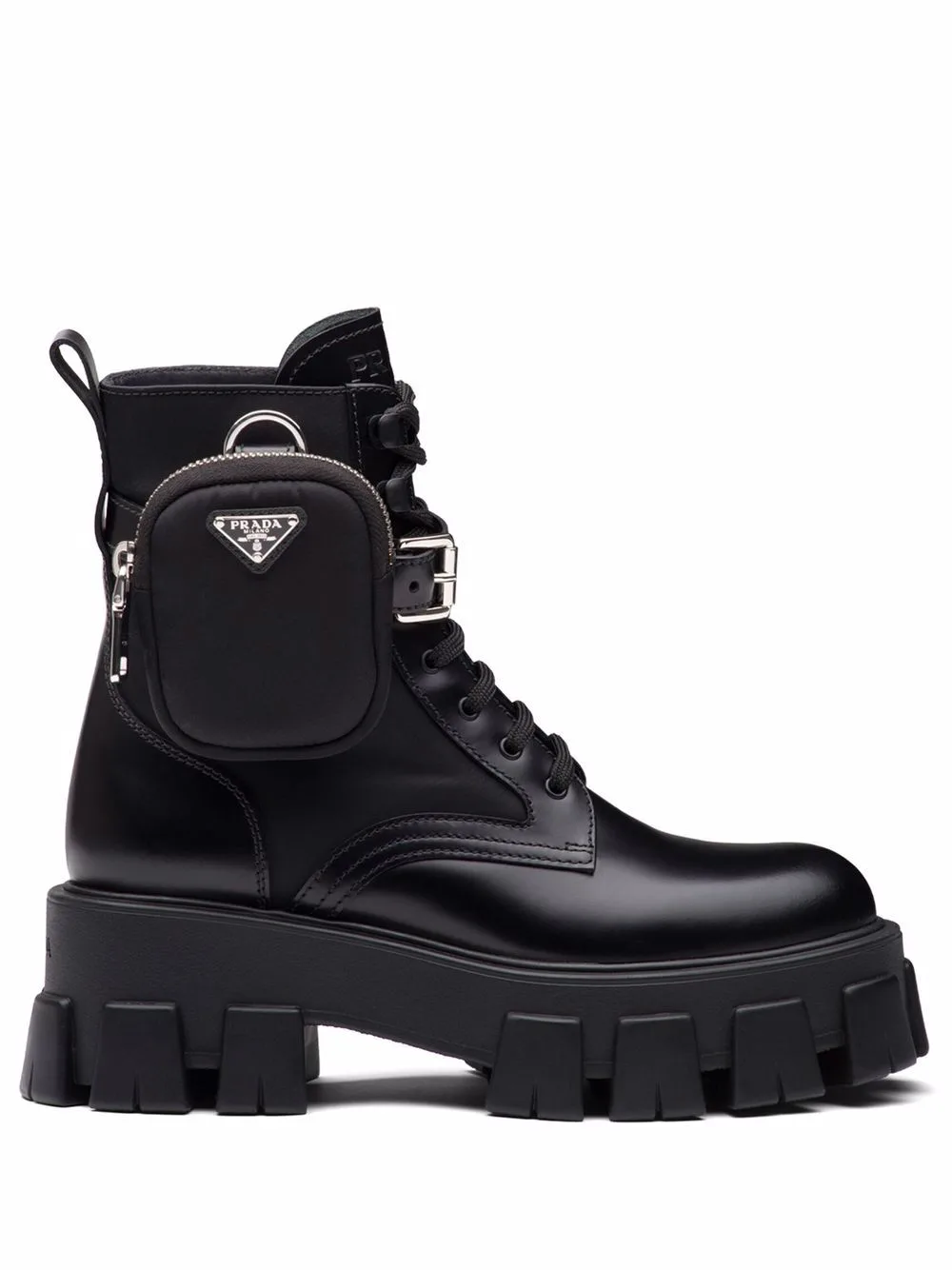 Monolith Leather and Re-Nylon Boots with Pouch