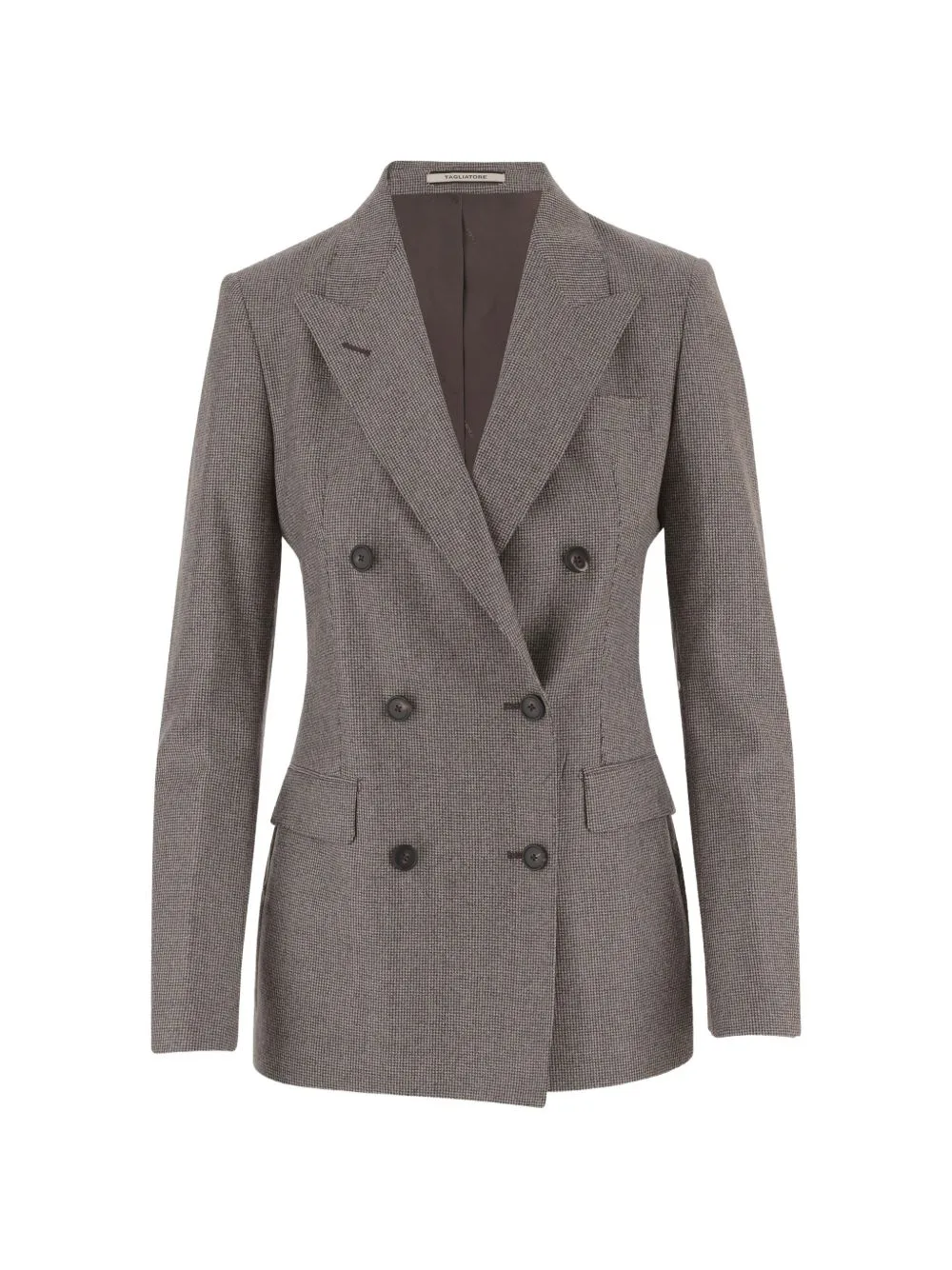 Double-Breasted Micro-Check Blazer