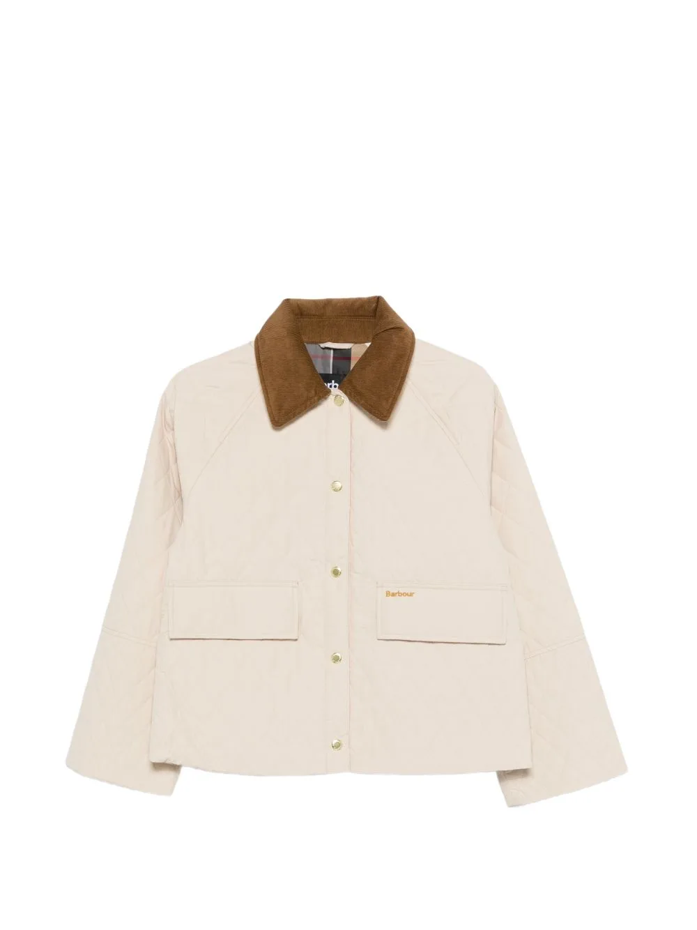 Quilted Corduroy-Collar Jacket
