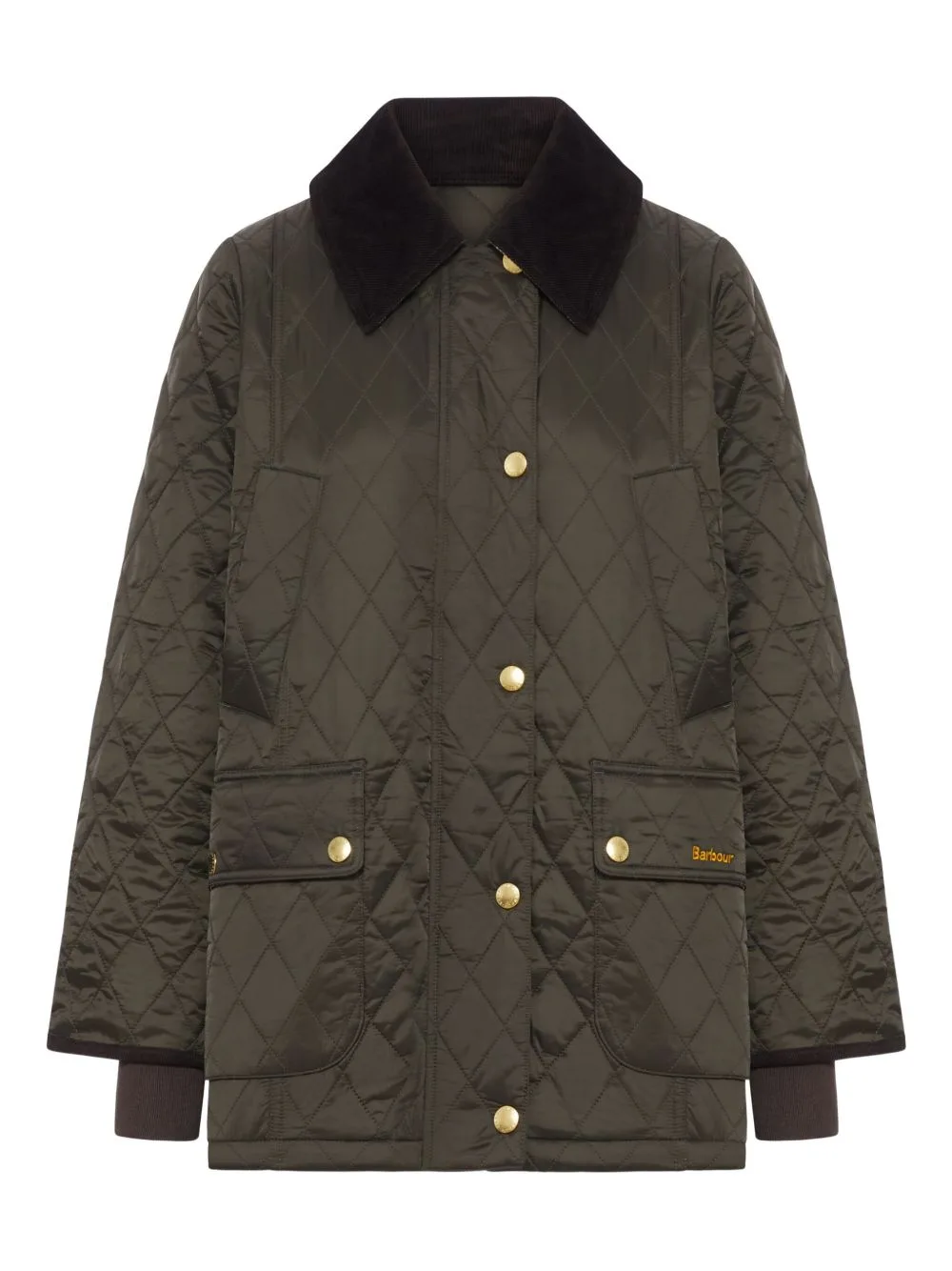 Quilted Corduroy-Collar Jacket