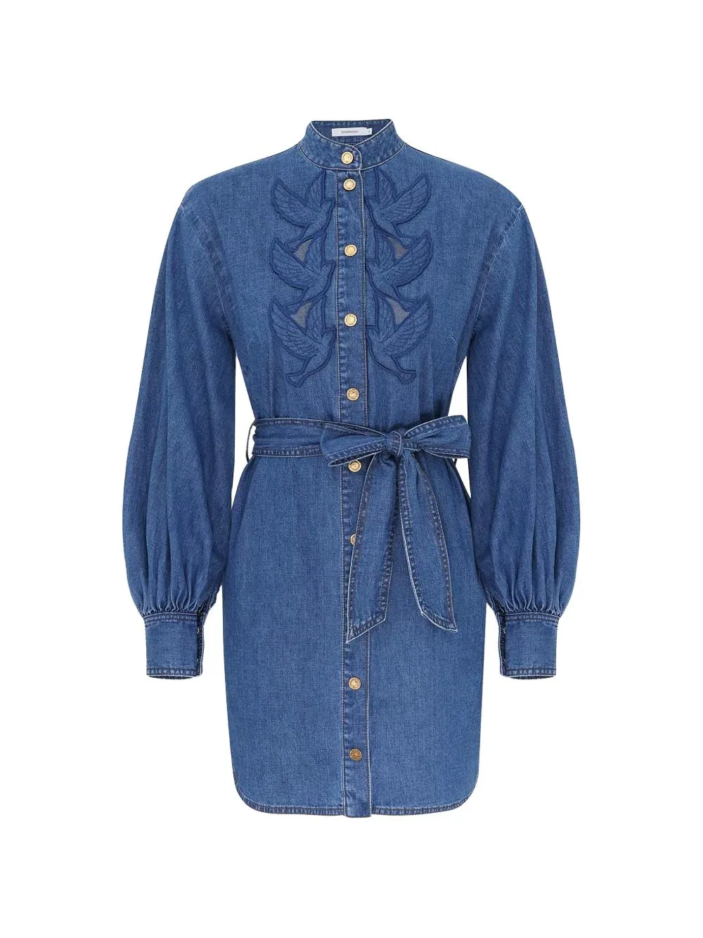 Appliqué Belted Mini Dress