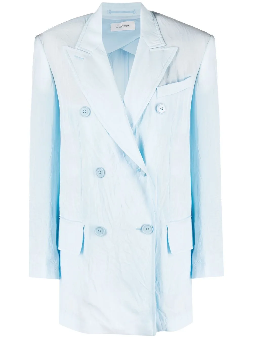 Fitted Double-Breasted Button Blazer
