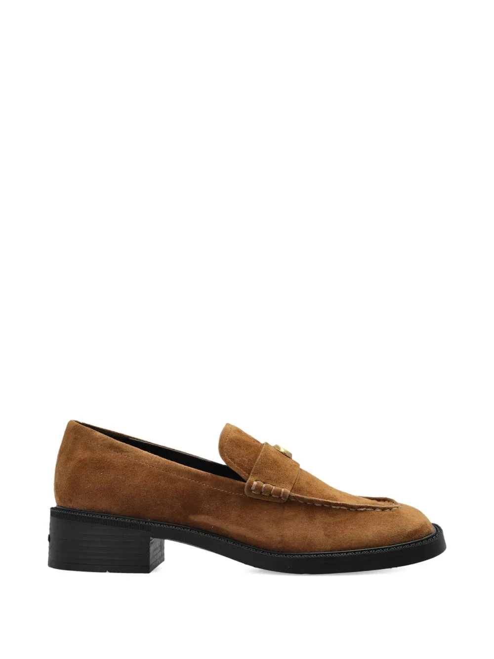 Block-Heel Suede Loafers