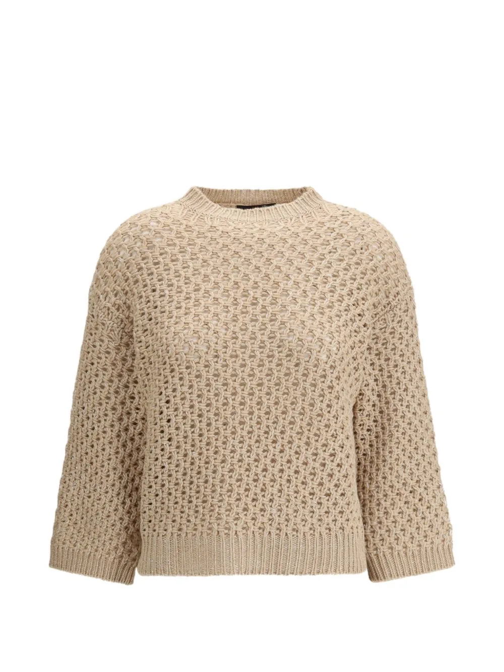 Open-Knit Crew-Neck Sweater