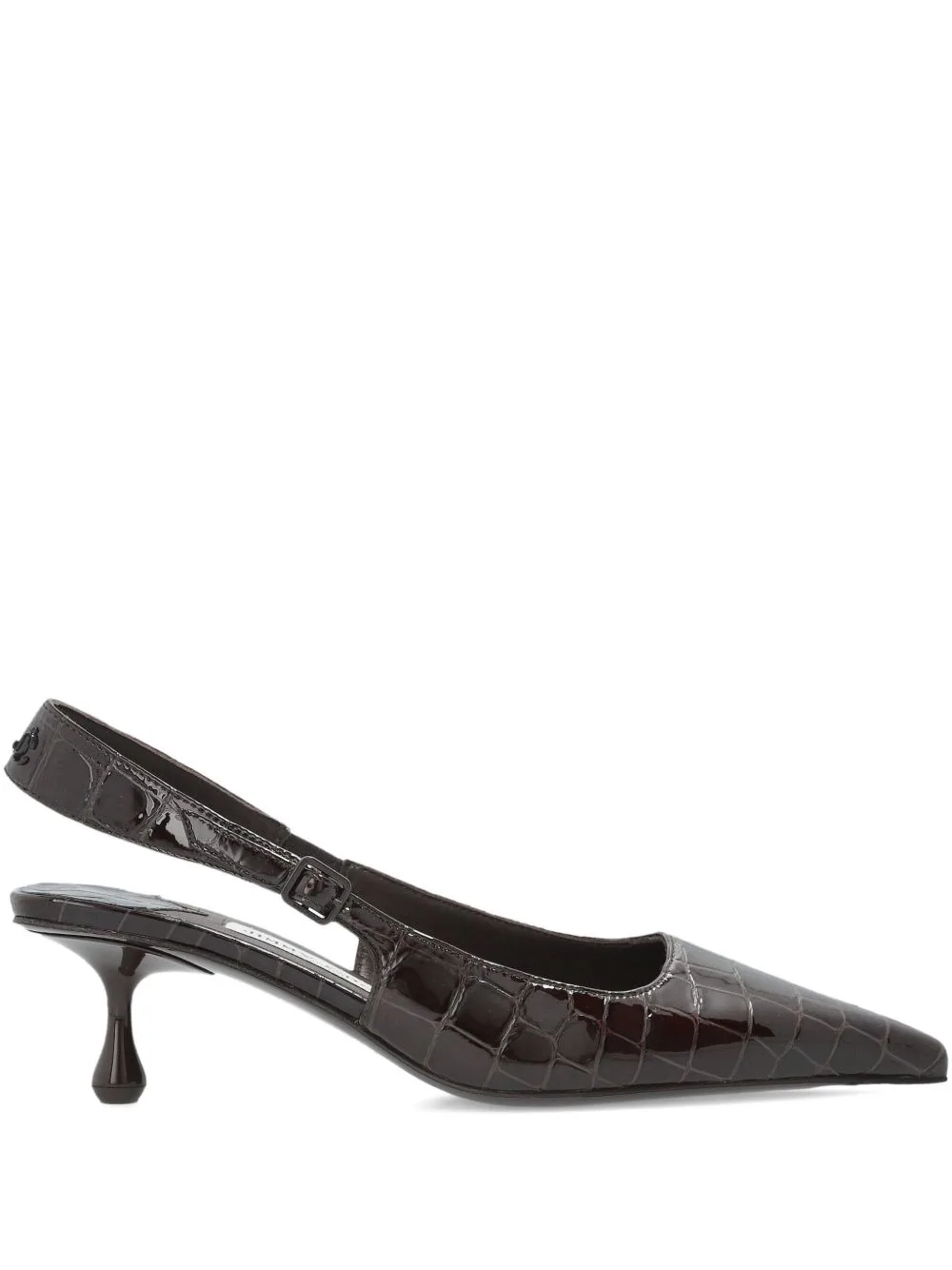 50mm Amel Pointed Crocodile-Effect Heeled Pumps
