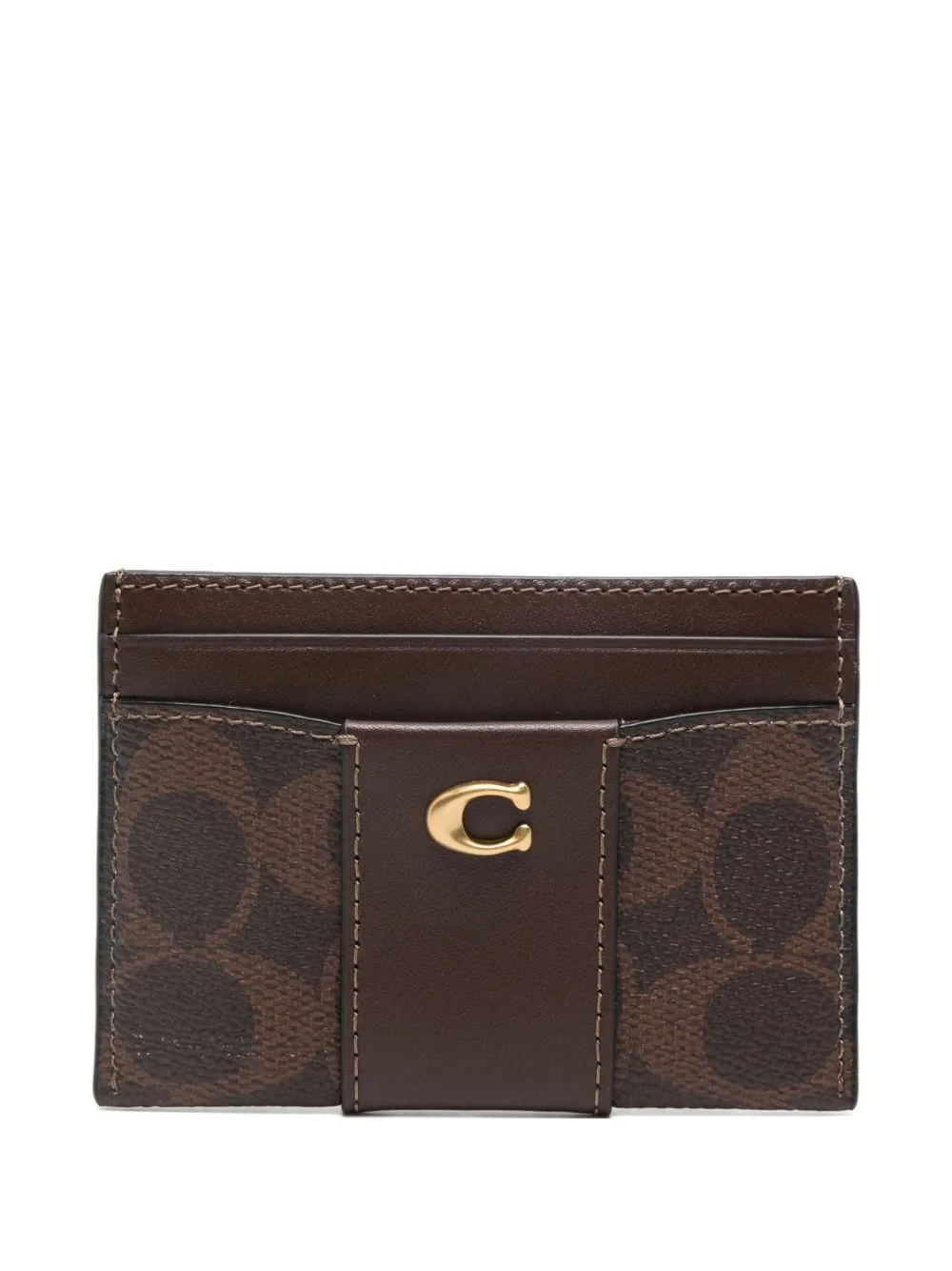 Monogram-Print Logo-Plaque Card Holder