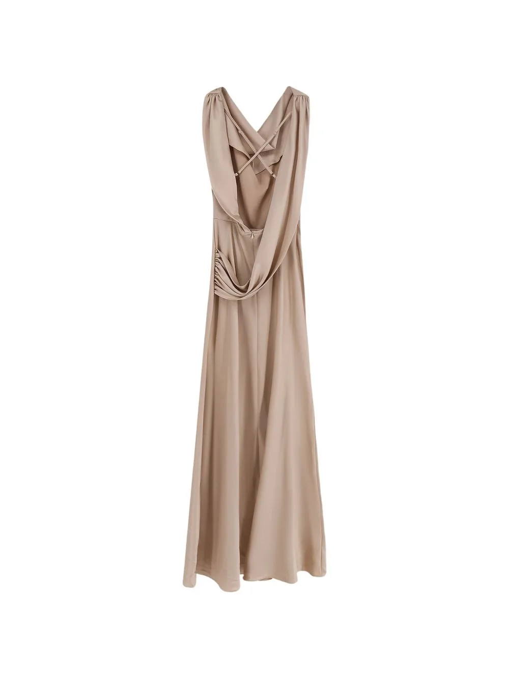 Satin-Waistband Sleeveless Maxi Dress