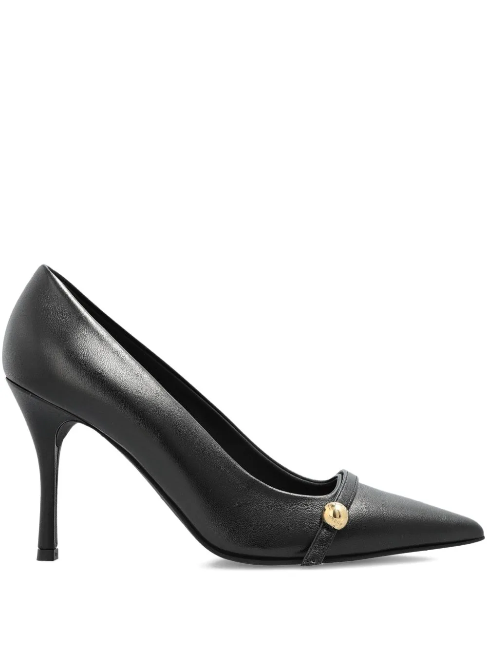 100mm Leather Heeled Pumps