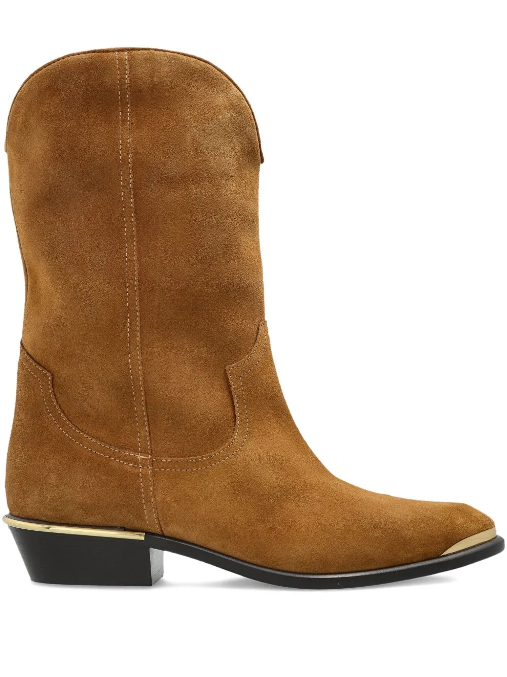 Metallic-Toe Slip-On Cowboy Boots