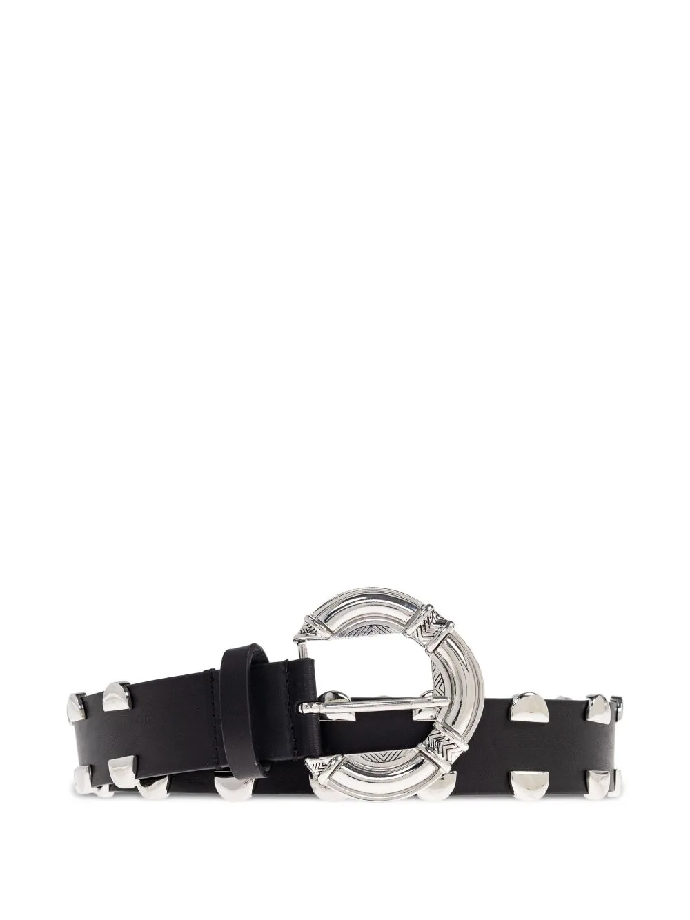 Studded Circular-Buckle Belt
