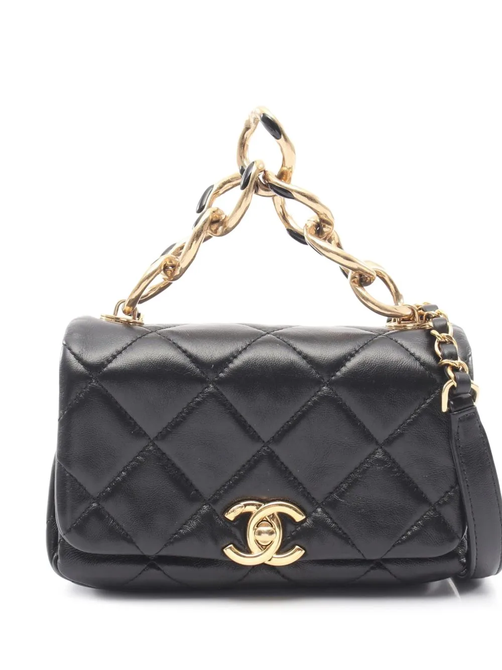 2021-2026 CC Quilted Lambskin Single Flap Satchel