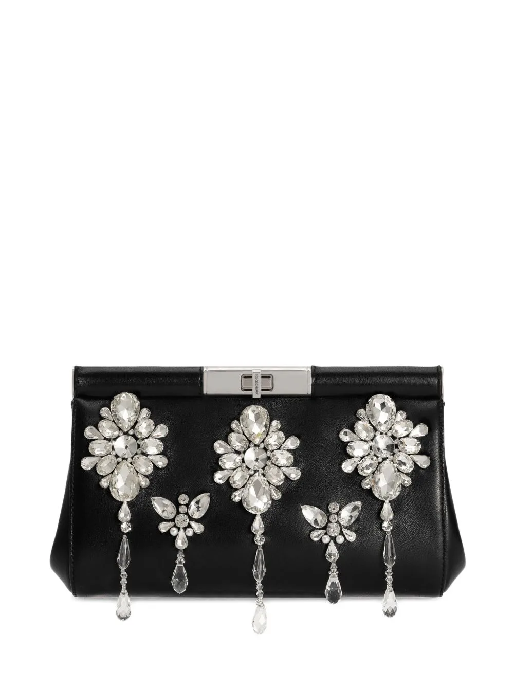 Crystal-Embellished Clasp Clutch