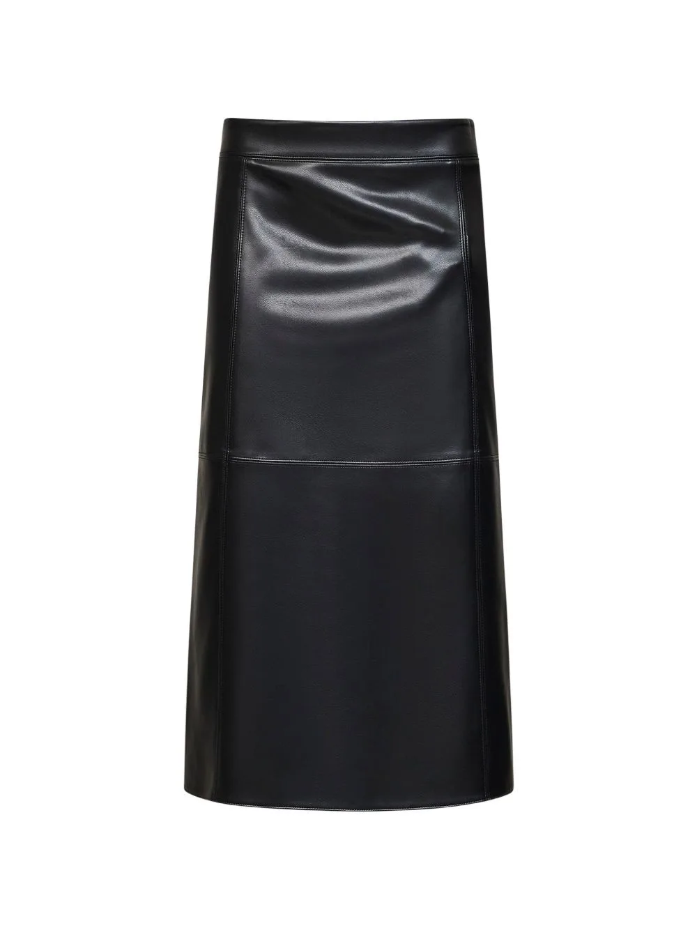 Zip-Up Straight Midi Skirt