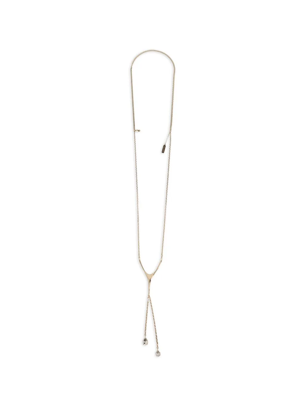 Y-Motif Crystal-Pendant Layered Necklace