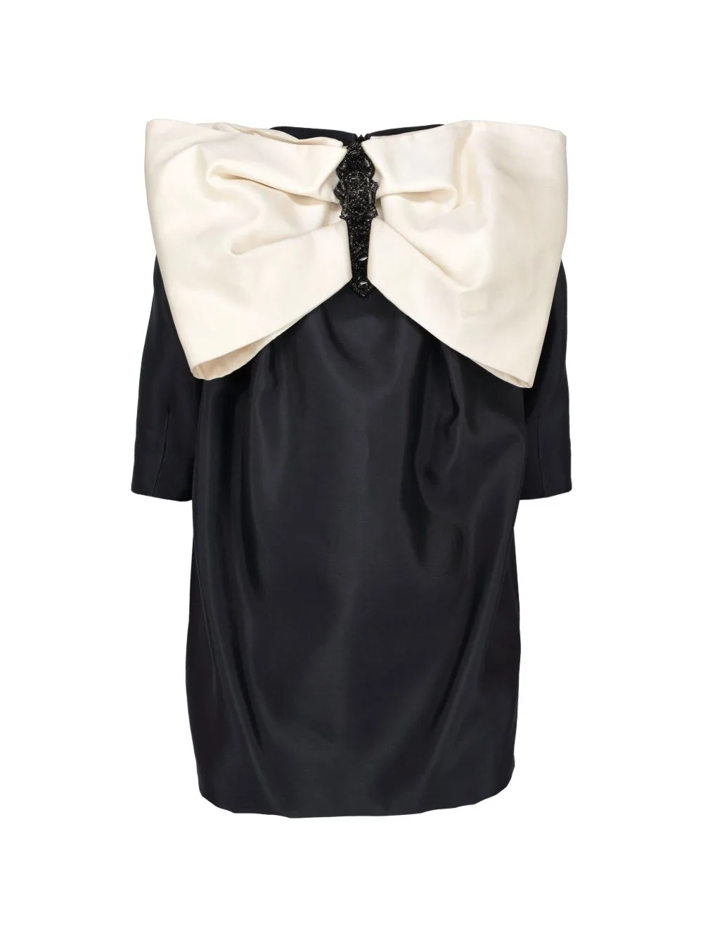Bow-Detail Off-Shoulder Mini Dress