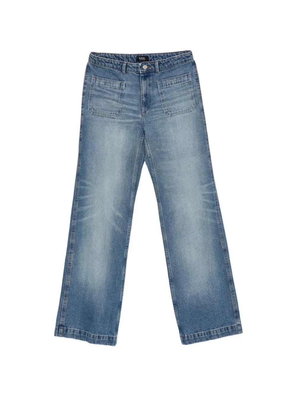 Patch-Pocket Wide-Leg Jeans