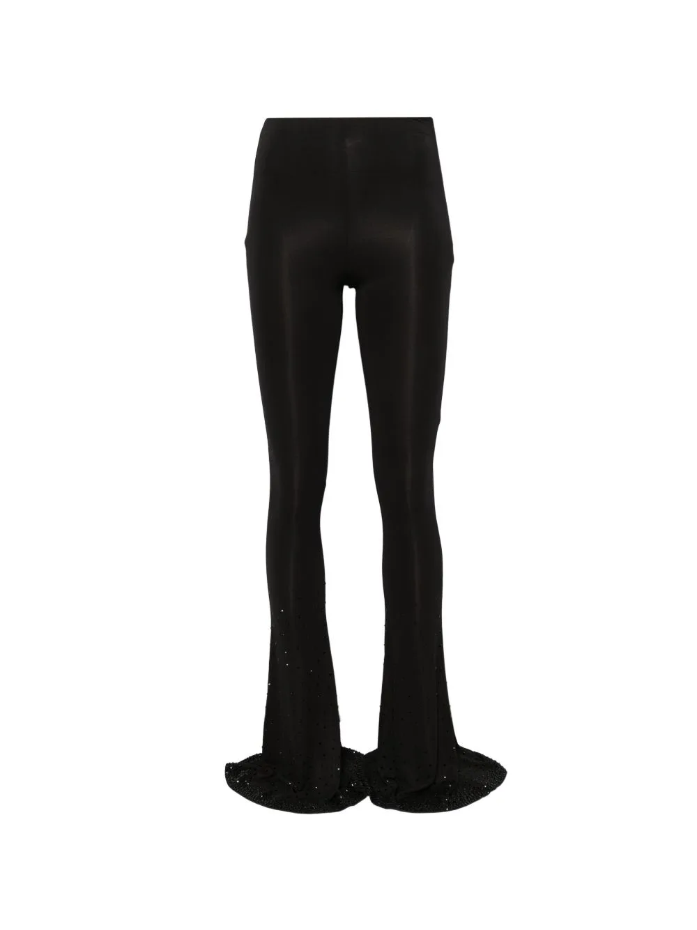 Rhinestone-Embellished Flared Trousers