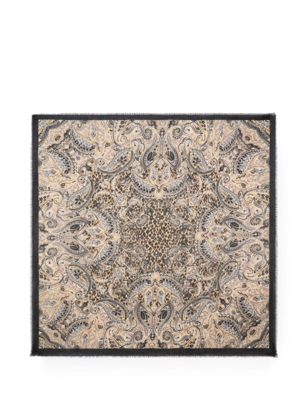 Paisley Leopard-Print Shawl
