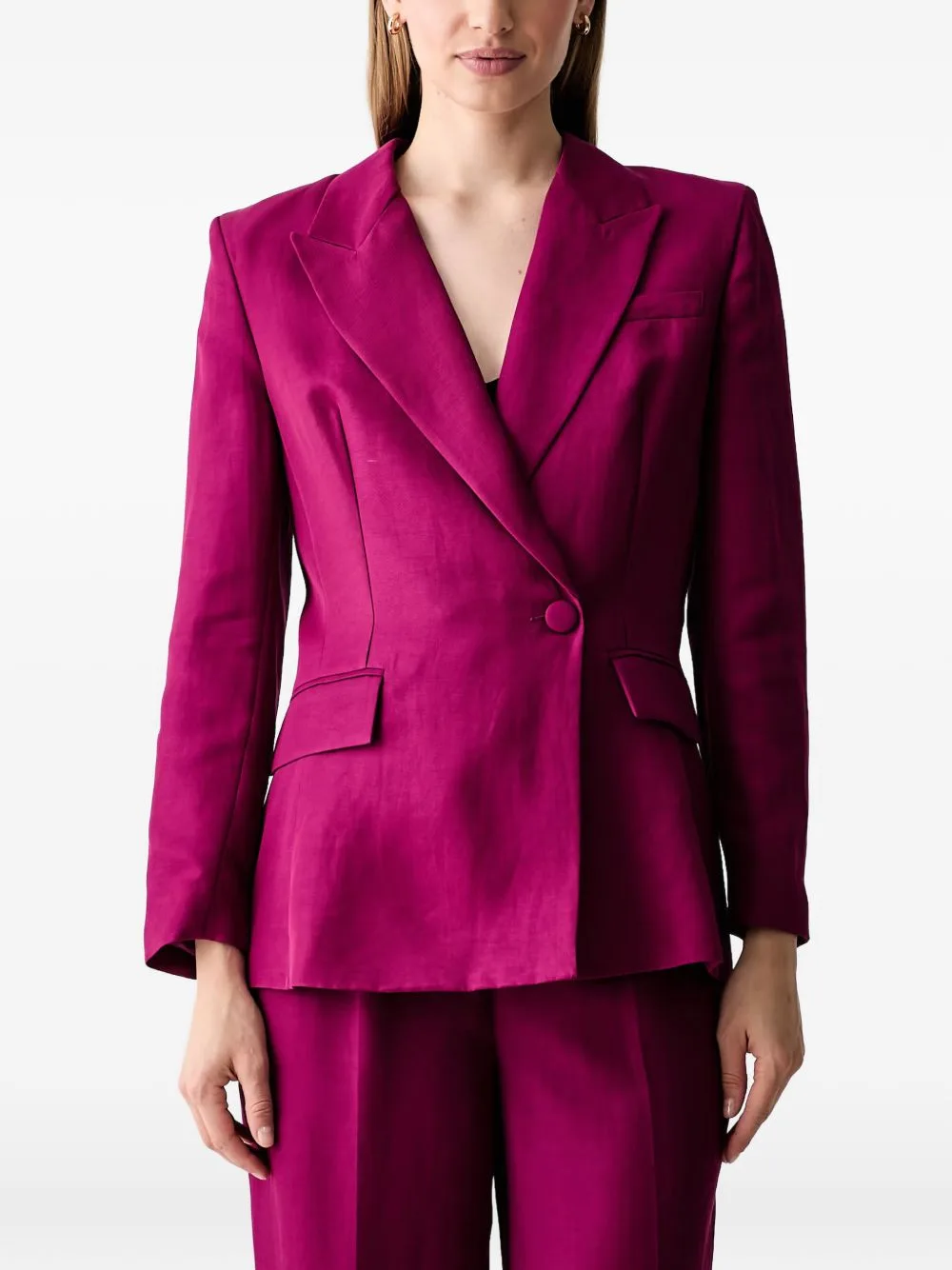 Peak-Lapels Single-Breasted Blazer