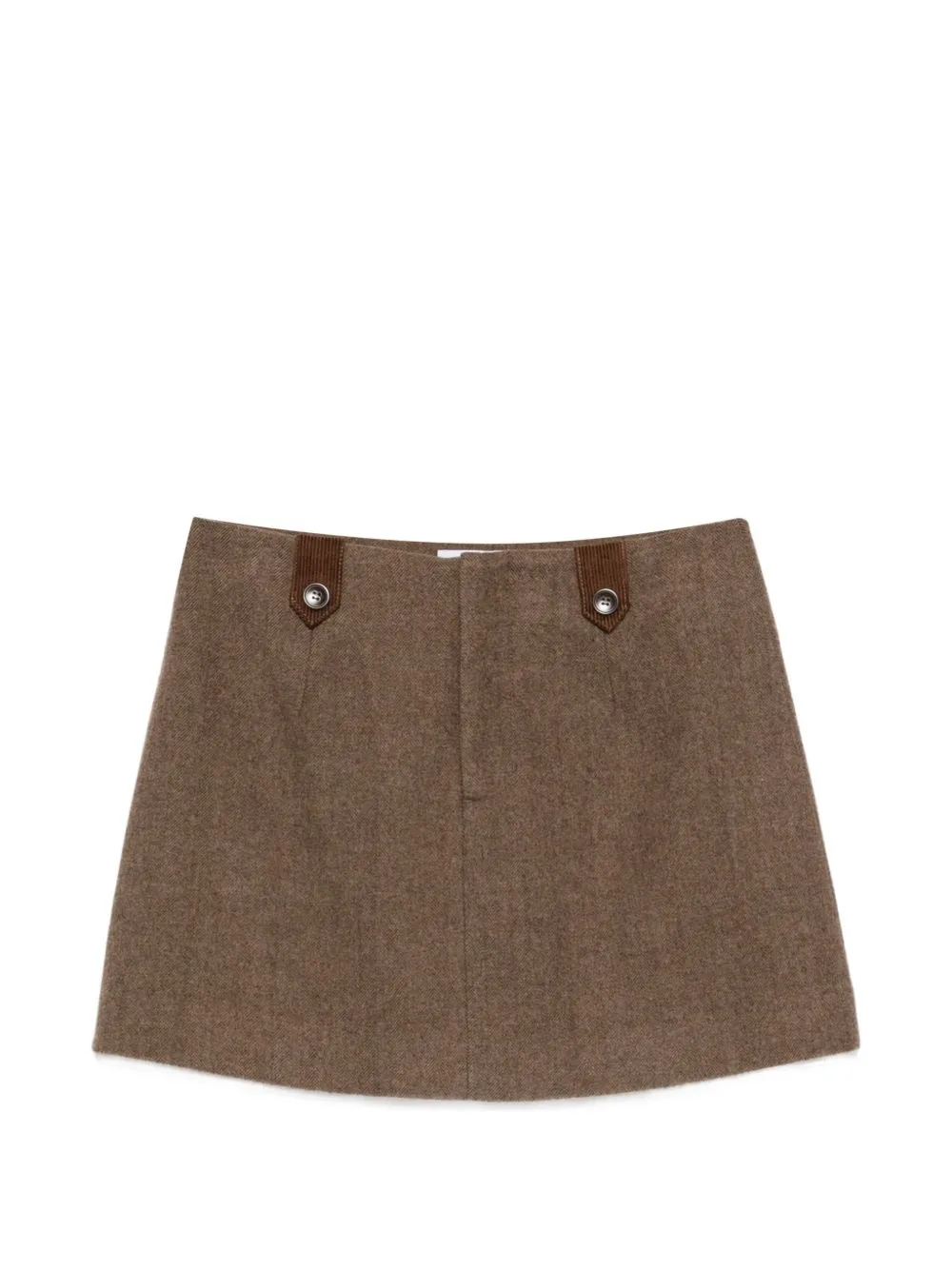 Button-Detail Mini Skirt