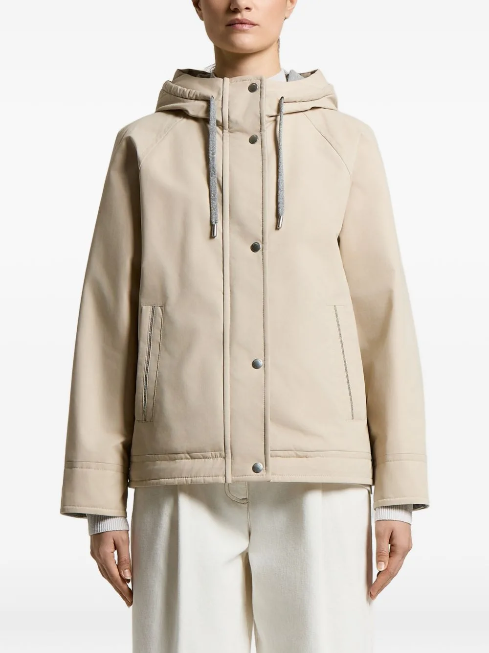 Hooded Raglan-Sleeve Parka Coat