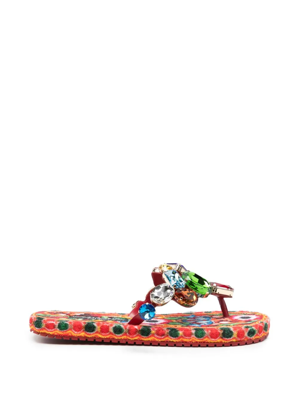 Embellished Carretto-Print Sandals