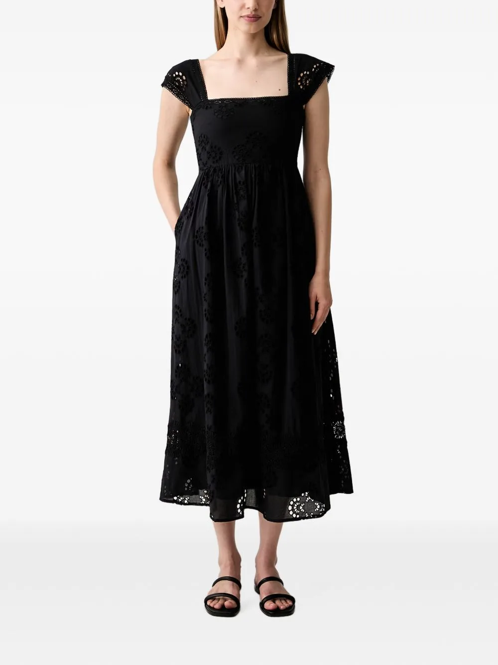 Broderie-Anglaise Midi Dress