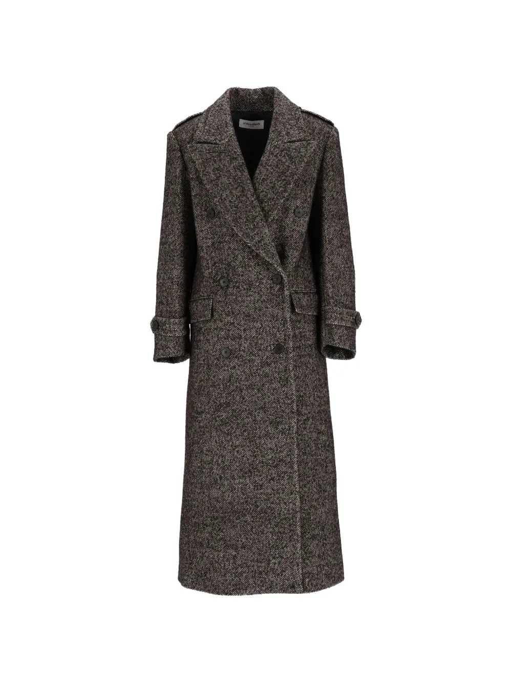 Chevron-Pattern Double-Breasted Coat