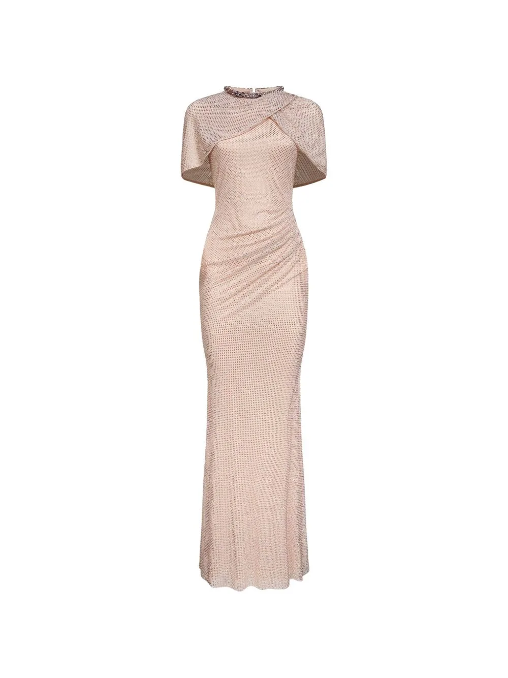 Asymmetric Draped Rhinestone Dress