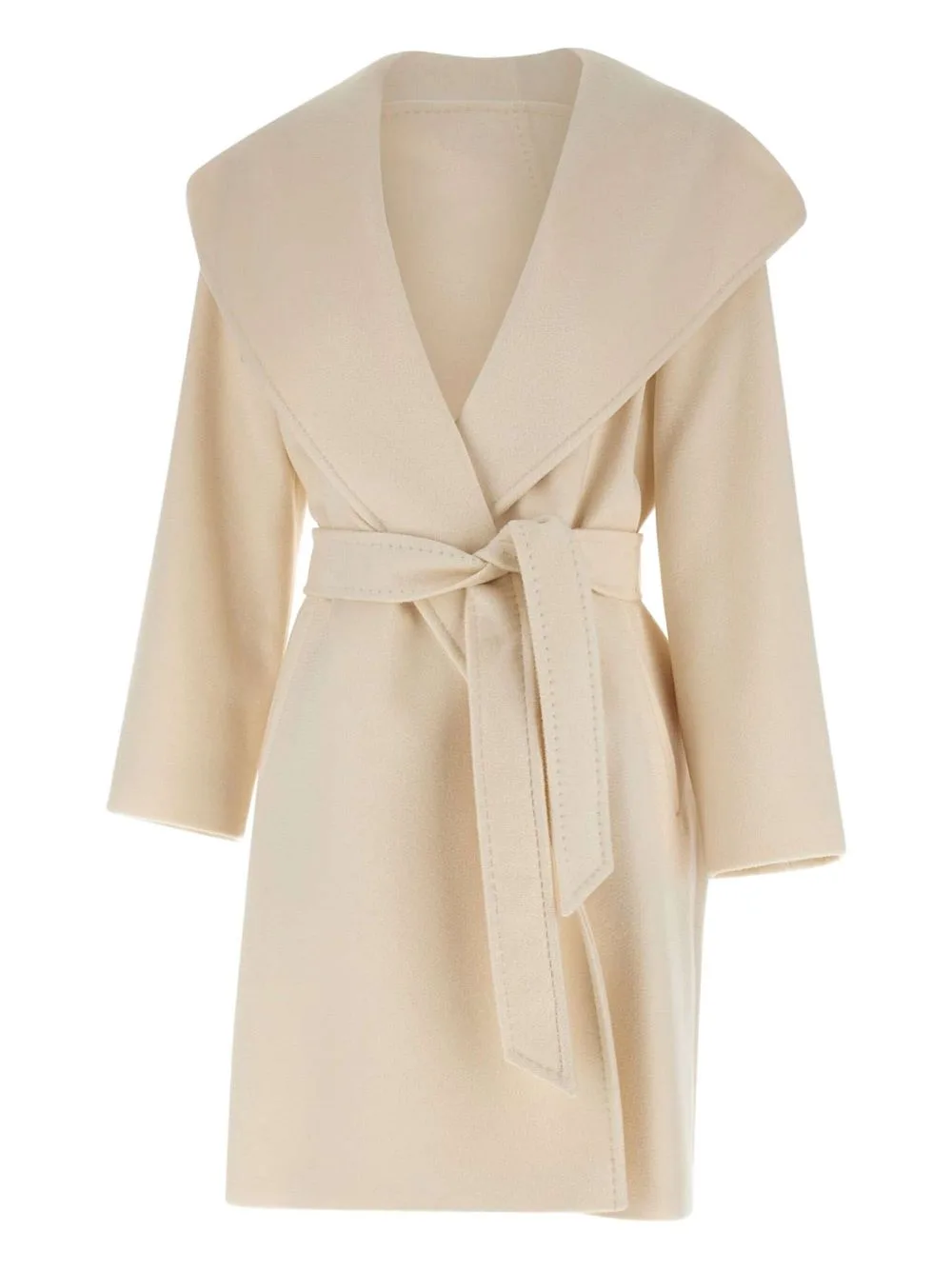 Hooded Belted Wool Coat