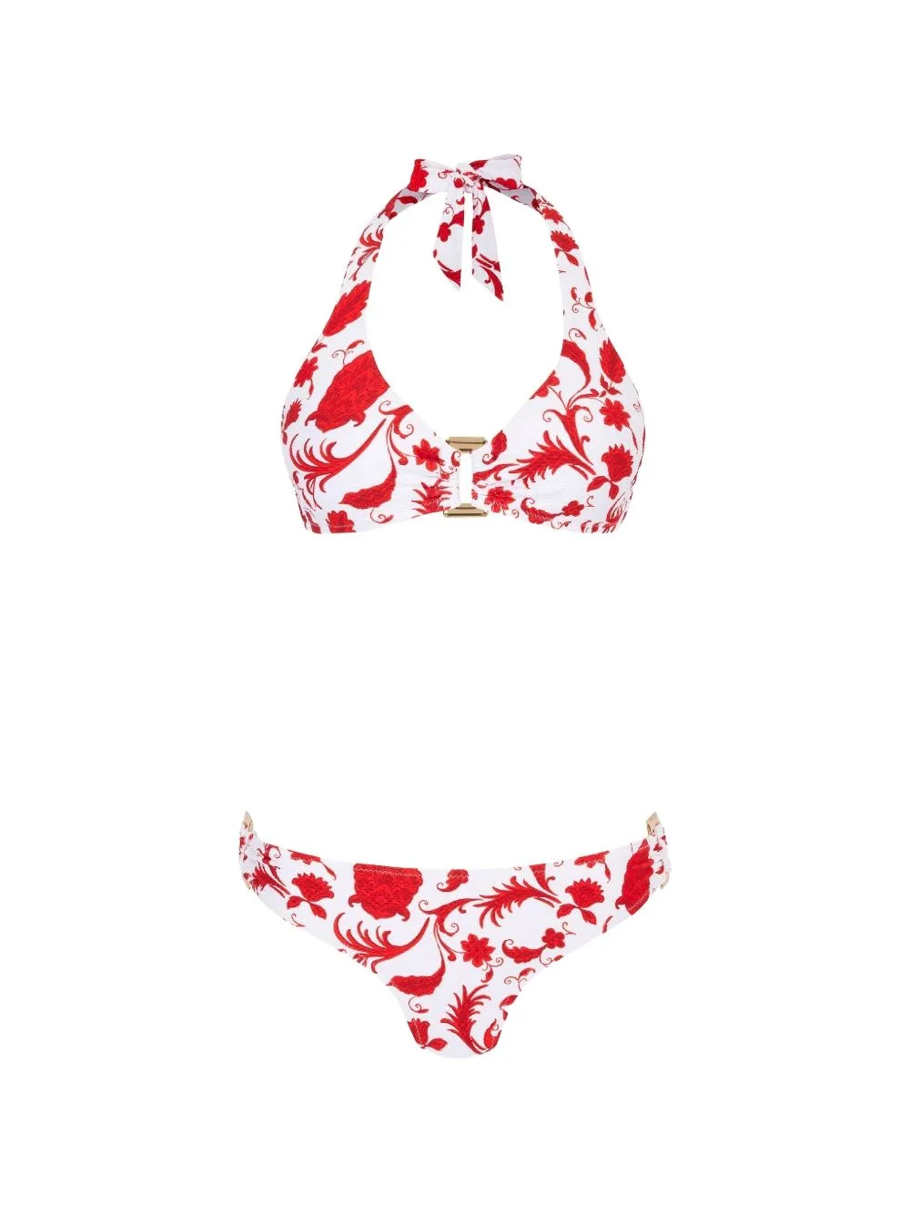 Evia Floral-Print Halterneck Bikini