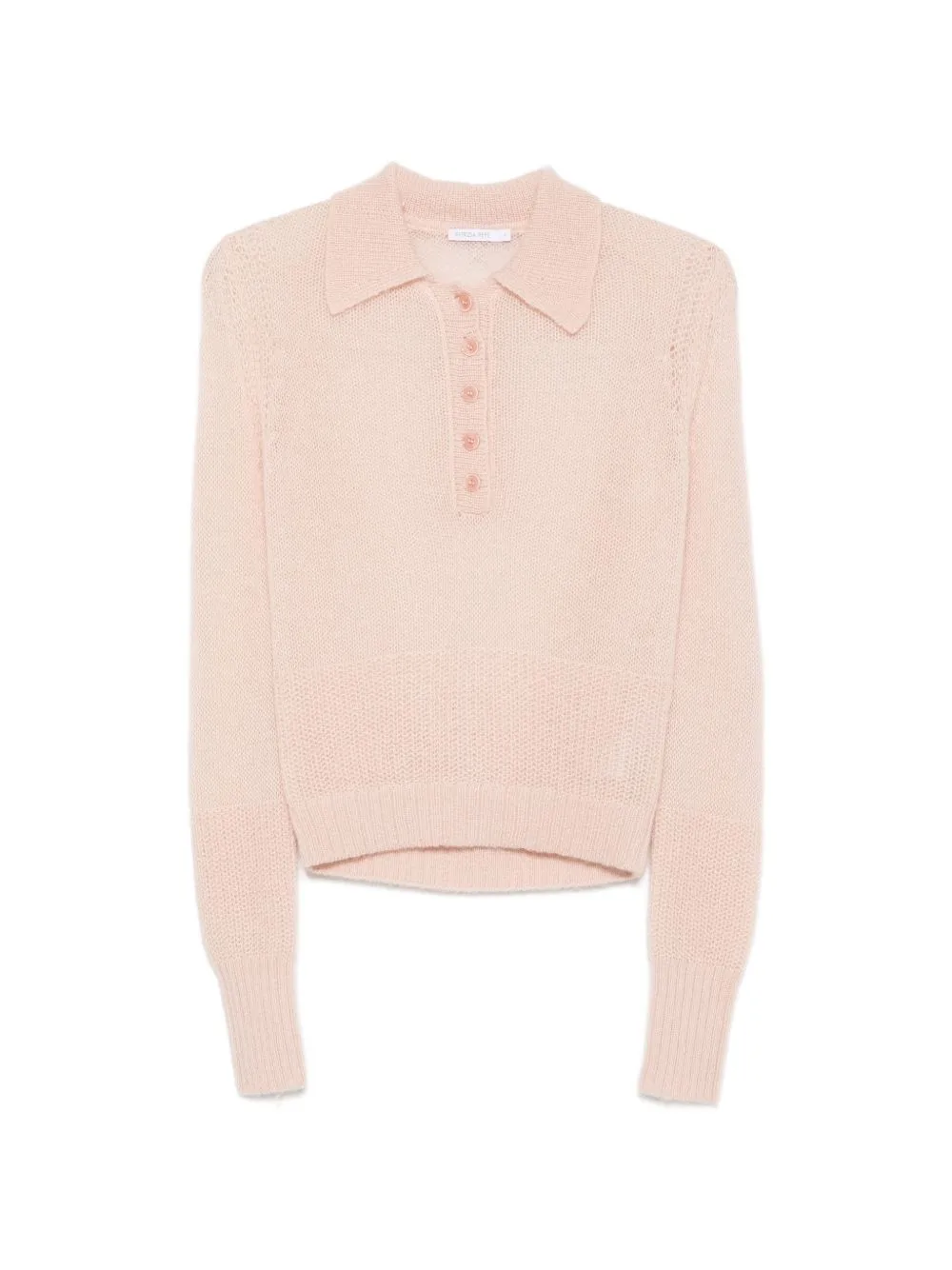 Mohair-Wool Blend Polo Top