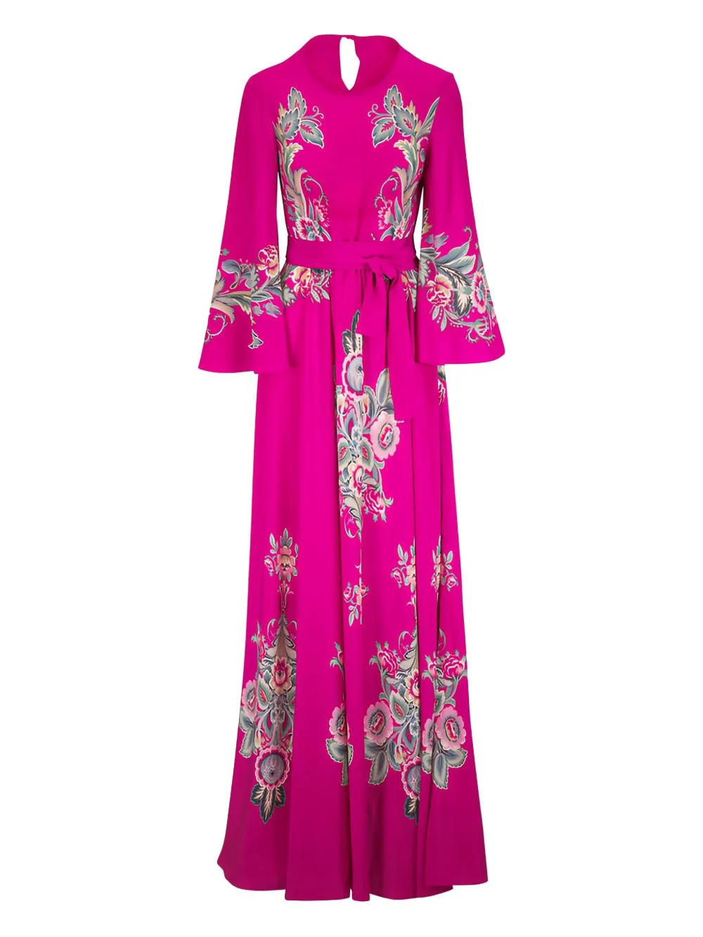 Printed Belted Maxi Dress