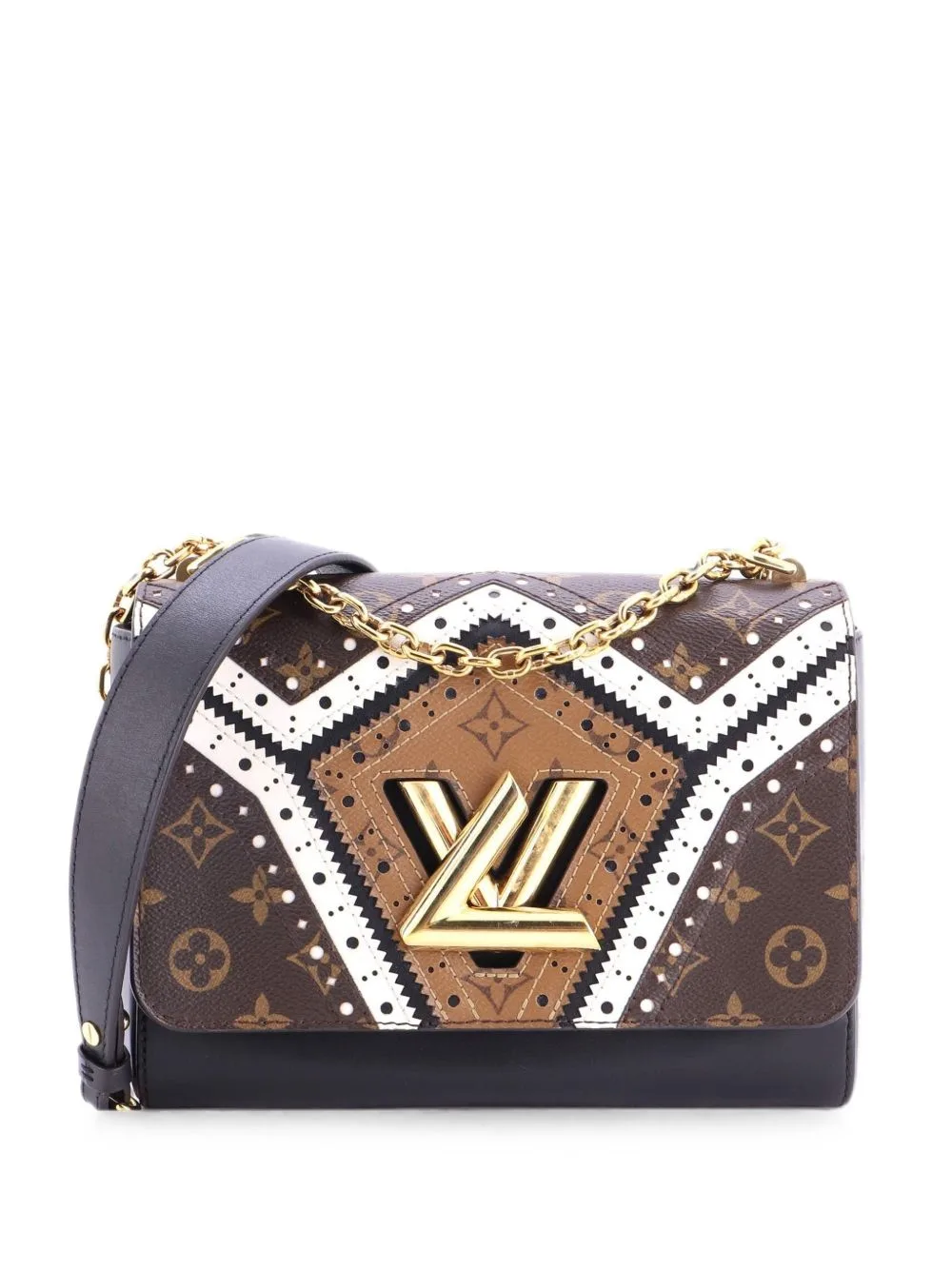 Twist Handbag Brogue Reverse Monogram Canvas and Leather mm Shoulder Bag