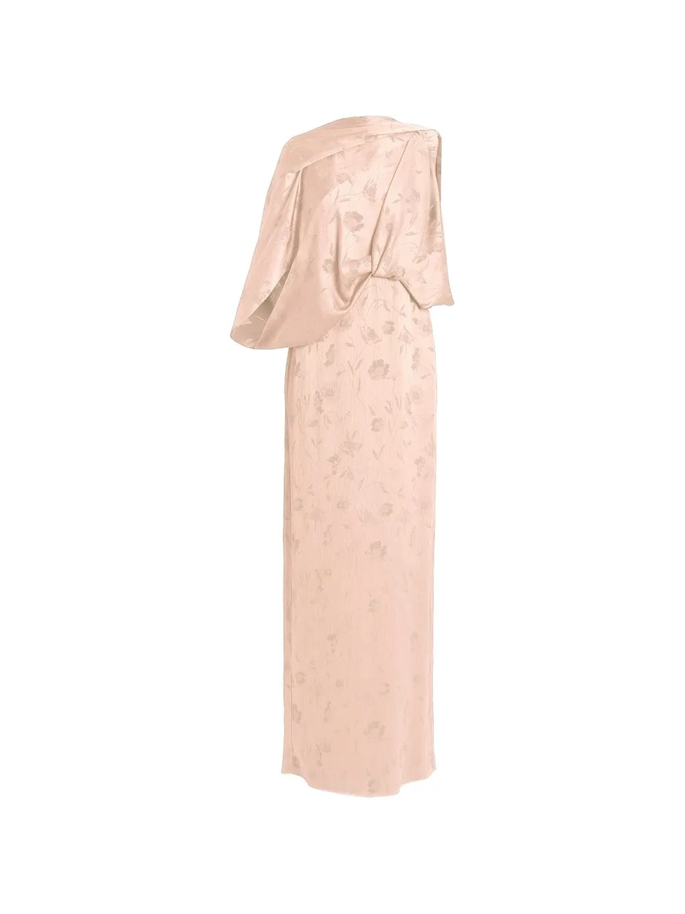 Draped Jacquard Maxi Gown