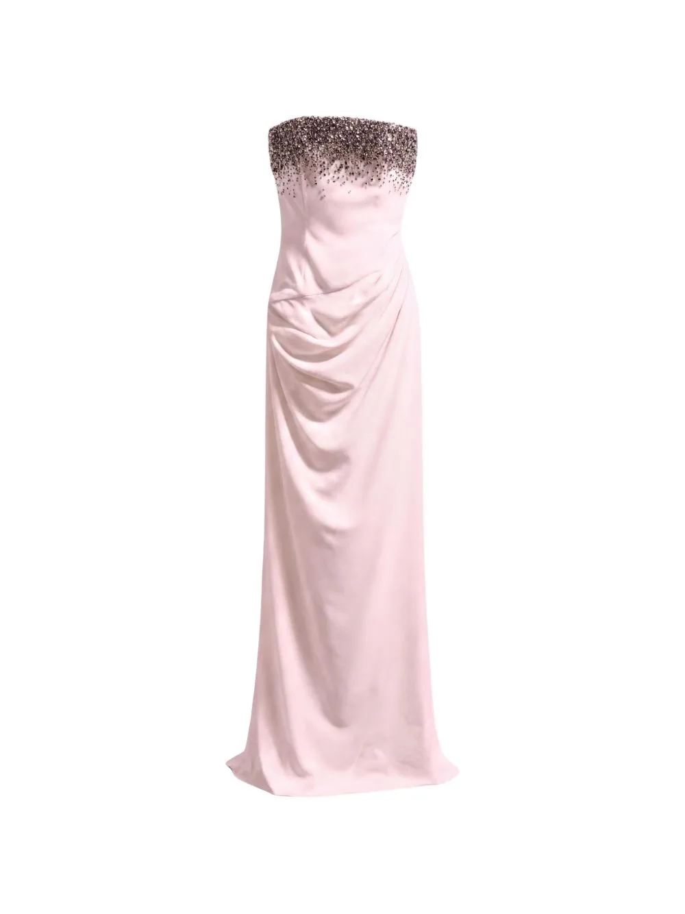 Abiti Crystal-Embellished Strapless Gown
