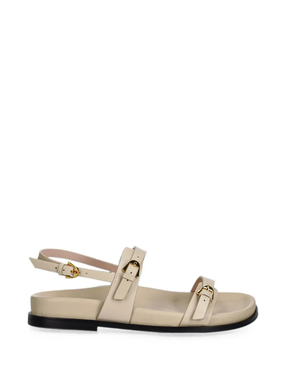 Buckle-Fastening Leather Sandals