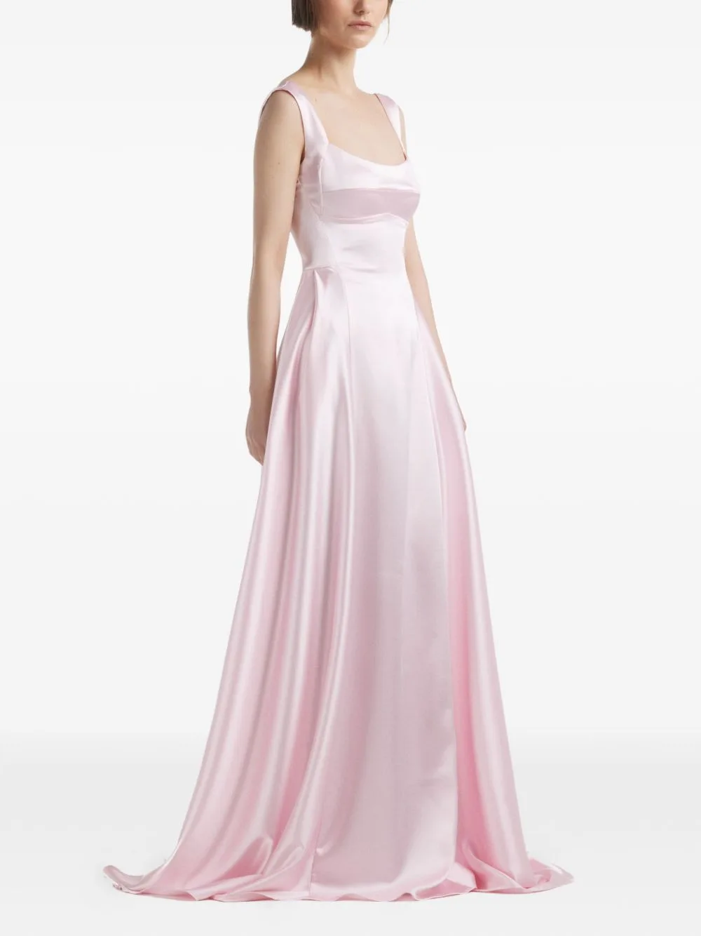 V-Back Satin Gown by Atu Body Couture