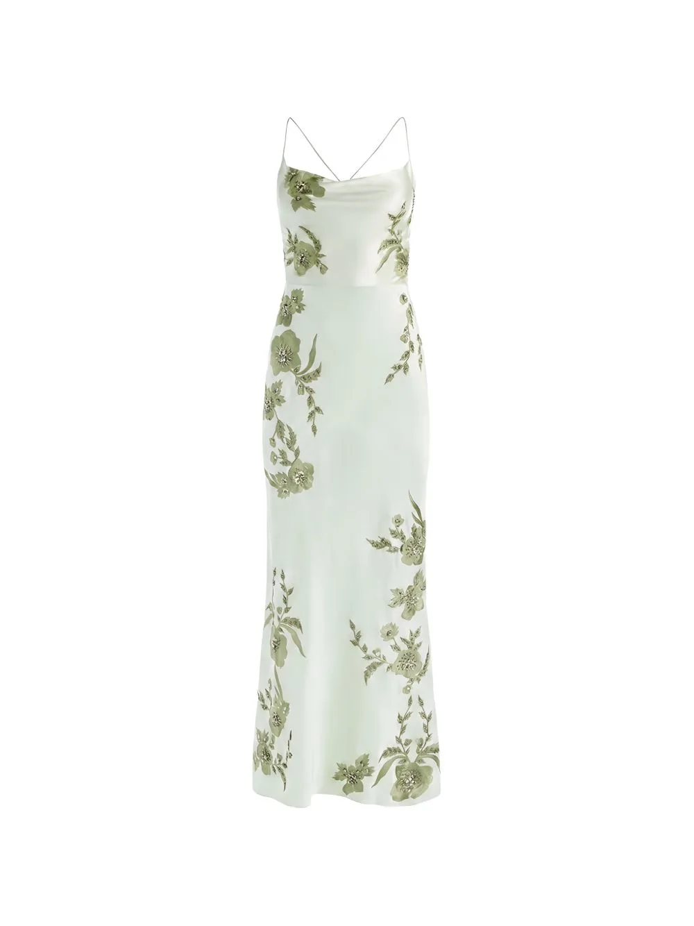 Montana Floral-Embroidered Gown