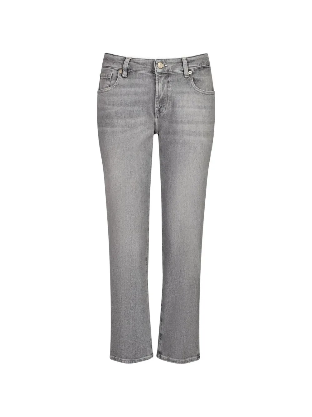 Faded-Effect Whiskered Jeans