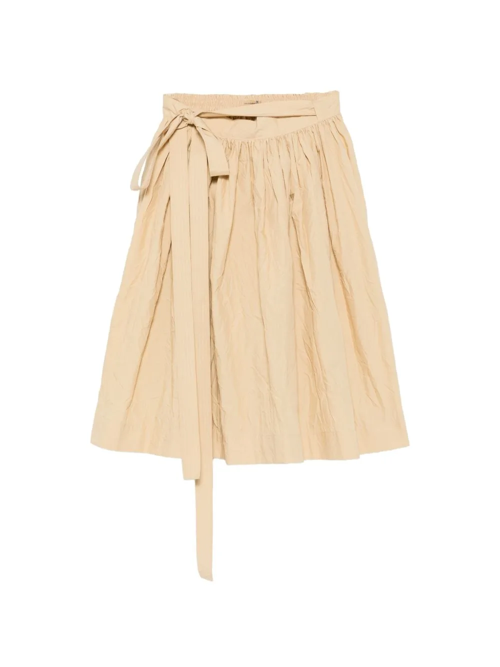 Crinkled Tie-Waist Midi Skirt