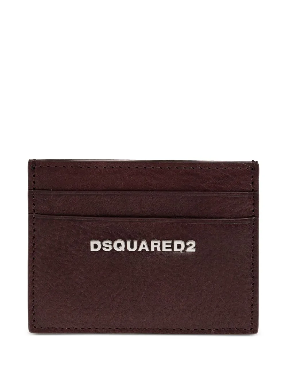 Logo-Plaque Leather Card Holder